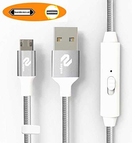 Micro USB Cable,Zeyaa Reversible USB 2.0 A Male to Micro B 5ft High Speed Sync and Charger Cables for Android,Samsung,HTC,Motorola, Nexus,LG,Sony,Smartphones,Tablets and More -Silver