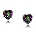 Mystic Fire Topaz Earrings Heart Shaped Studs Silver