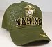 MARINES black/gold text, emblem, olive