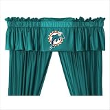 Bundle-34 Miami Dolphins Drapes and Valance (3 Pieces)