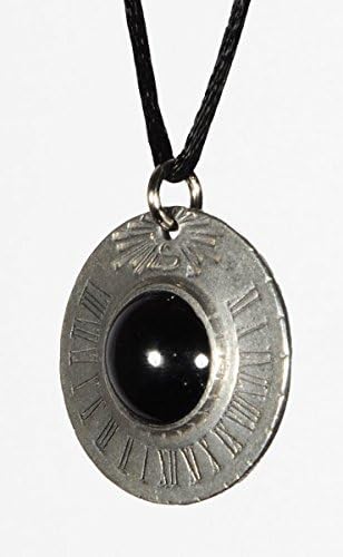 Shepherds Watch S01Blk Saturn Sundial Pendant - Black Stone