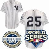 New York Yankees Mark Teixeira home Jersey with World Series patch size YOUTH XL