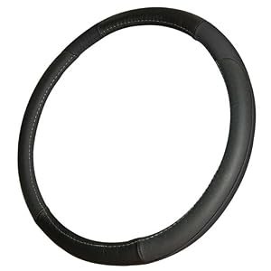 Type S SW13094-6M Black Real Leather Steering Wheel Cover