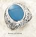 Sterling Silver Mens Bezel Set Turquoise Ring With Tapered Floral Ban - Size 11.0