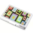 Pop Art Black Compact Mirror Business Card Holder Set