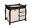 Badger Basket Sleigh Style Changing Table with Hamper/Three Baskets, Espresso