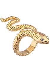 Lux Accessories Wrap Around Serpent Snake Pave Eyes Sized Ring