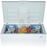 Review Whirlpool  / Whirlpool EH150FXRQ 14.8 cu. ft. Chest Freezer with Manual Defrost, 2 Upper Blue Basket, Key-Eject Lock, Adjustable Thermostat and Defrost Drain