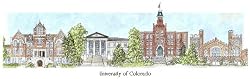 University of Colorado - Collegiate Series - 11.5 x 24 Inch Print
