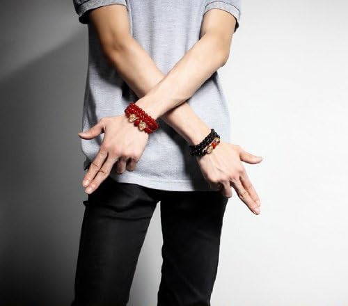 Wildforlife Anime One Piece Portgas D Ace Black Agate Crystal Bracelet