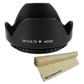 Professional 72mm Digital Tulip Flower Lens Hood + Super Fine JB Microfiber Cleaning Cloth For canon 15-85mm , 18-200mm , 28-135mm , 28-200mm