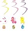 Set Of 6 Hanging Spiral Easter Decorations - Bunny, Chick And Egg
