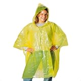 4 Pack - Must Have Item! Children's Emergency Rain Poncho Coat Rainwear w/ Hood & Sleeve - Yellow