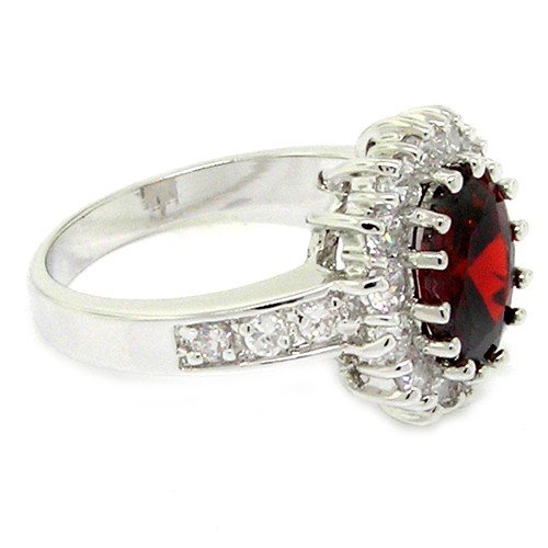 Classic Royal Engagement Ring W Garnet Cz