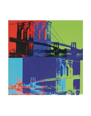 410zi08jckL Brooklyn Bridge, c.1983 (Orange, Blue, Lime) Art Poster Print by Andy Warhol, 11x14