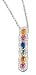14K White Gold Journey-Shaped Designer Pendant. Enhanced with Precious Stones and Pave Set Diamonds. (GH-Color, SI-Clarity, c.t.t.w. 0.21CT, Precious Stones 1.29CT).