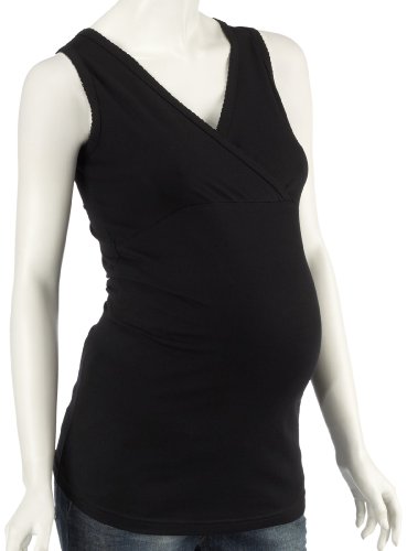 Esprit maternity Tanktop with picot M84701 Damen Tops, Gr. 38 (M), Schwarz (Black) Preisvergleich