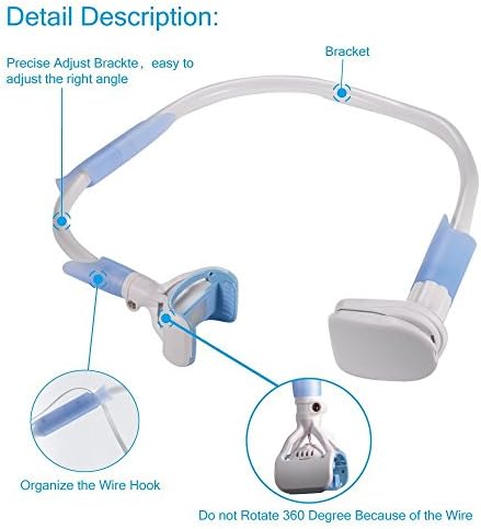 COOSKIN 2 in 1 Universal Lazy Bed Phone Holder with LED Light,Cell Phone Flexible Long Arms Gooseneck Stand for Desk, Bed, Car, Kitchen etc (Blue)