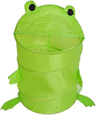 ZooKeepers Kid's Pop Up Laundry Hamper & Toy Storage Basket (Green Frog)