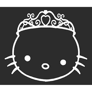 Hello Kitty Crown Sticker Decal White 5" Tall