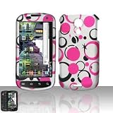 Black Pink Multi Color Dot Design Rubberized Snap on Hard Skin Shell Protector Cover Case for Samsung Epic 4g + Microfiber Pouch Bag