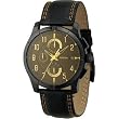 Fossil Men's Chronograph - Leather Chronograph Black Dial Watch #FS4365