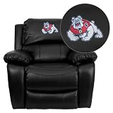 Flash Furniture Fresno State University Bulldogs Embroidered Black Leather Rocker Recliner