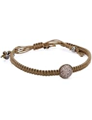 Tai Single Amethyst Crystal on Light Brown Cord Bracelet