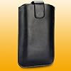 SAMSUNG GALAXY SII (S2) i9100 BLACK LEATHER PULL OUT TAB POCKET POUCH CASE COVER