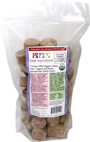 Paw Naturaw Organic Turkey Formula for Cats and Dogs, 32-Ounce Bags (Pack of 4).