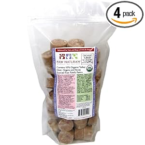 Paw Naturaw Organic Turkey Formula for Cats and Dogs, 32-Ounce Bags (Pack of 4).
