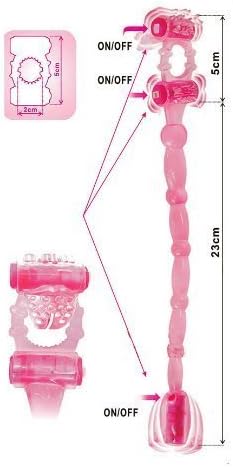 Klove Us Three Motor Vibrating Anal Butt Beads Silicone Plug Ring Pull with Clitoris Stimulate Tongue