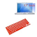 Premium Red Soft Silicone Keyboard Skin Cover + 17 inch Clear screen Protector for Apple Macbook/PRO 17 inch Laptop