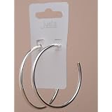 Silver Medium Thick Hoop Earrings IN1774
