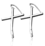 CleverSilver's Rhodium plated french wire cross earrings in sterling silver
