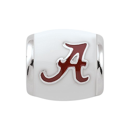Persona Sterling Silver University of Alabama Crimson White Bead Charm