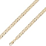14K Solid Yellow Gold DC Curb Cuban Chain Necklace 7.4mm (9/32) 26