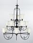 Quoizel IS5015IB Isabella 15 Light Large Foyer Chandelier in Imperial Bronze with Spanish Alabaster glass