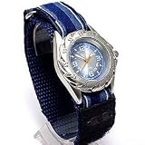Boys/Childs/Kids Blue Terrain Boardrider Sports Surf Watch-Velcro Strap+Rotating Bezel-Water Resitance to 50m (1308b)