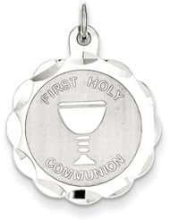 Sterling Silver First Holy Communion Disc Charm