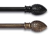 Extendable Curtain Rod W/ Pinecone Finial Pine Cone Bronze 25"-48" By Collections Etc