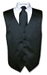 Men's BLACK Dress Vest and NeckTie Set for Suit or Tuxedo