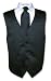 Men's BLACK Dress Vest and NeckTie Set for Suit or Tuxedo