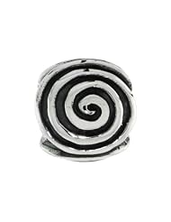 Sterling Silver Whirl Barrel Bead Charm for most Charm Bracelets