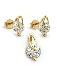 Schmuck-Juweliere Set studs/pendant with zirconia 9k GOLD