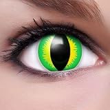Farbige Kontaktlinsen Crazy Color Fun Contact Lenses 'Hulk Style' Topqualität inkl. 50 ml Lenscare Kombilösung und Linsenbehälter
