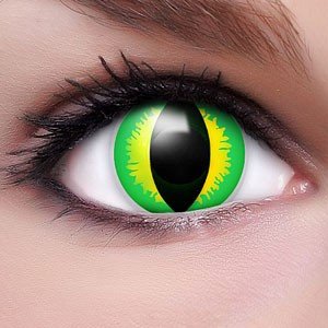 Farbige Kontaktlinsen Crazy Color Fun Contact Lenses 'Hulk Style' Topqualität inkl. 50 ml Lenscare Kombilösung und Linsenbehälter
