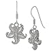 Sterling Silver Etched Starfish Earrings title=