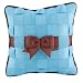 Bow Pillow - Cappuccino/Turquoise