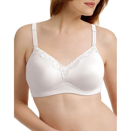 Gilligan & O'Malley Lace Trim Soft Cup Nursing Bra - White